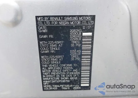 2018 Nissan Rogue S from USA, damaged, VIN KNMAT2MT3JP538759